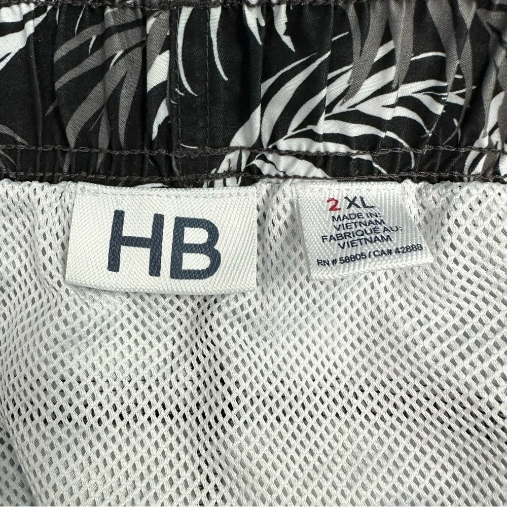 Harbor Bay Swim Trunks 2XL Gray, Black & White